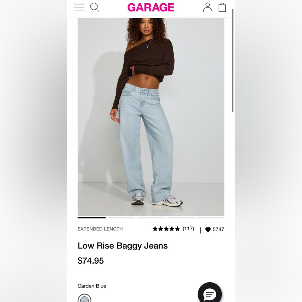 Garage Low Rise Baggy Jeans